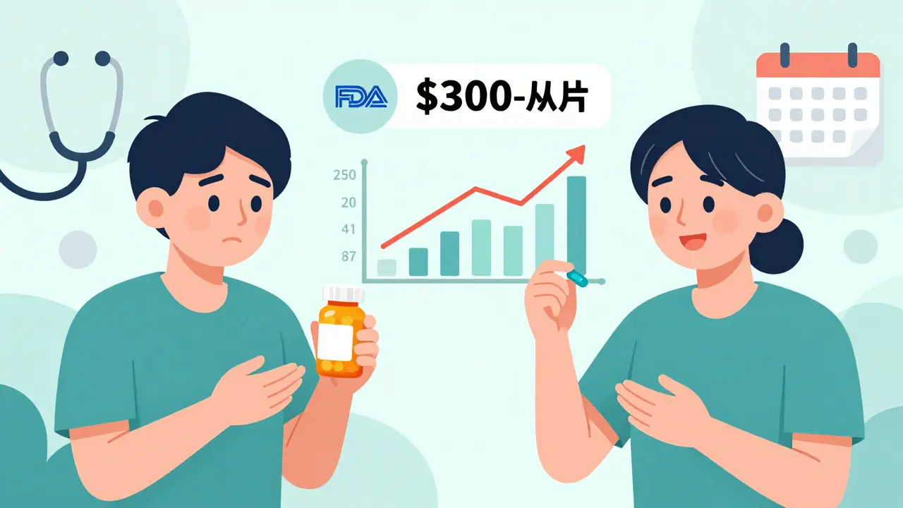 Patient before and after understanding generics, showing saved money and improved medication adherence.