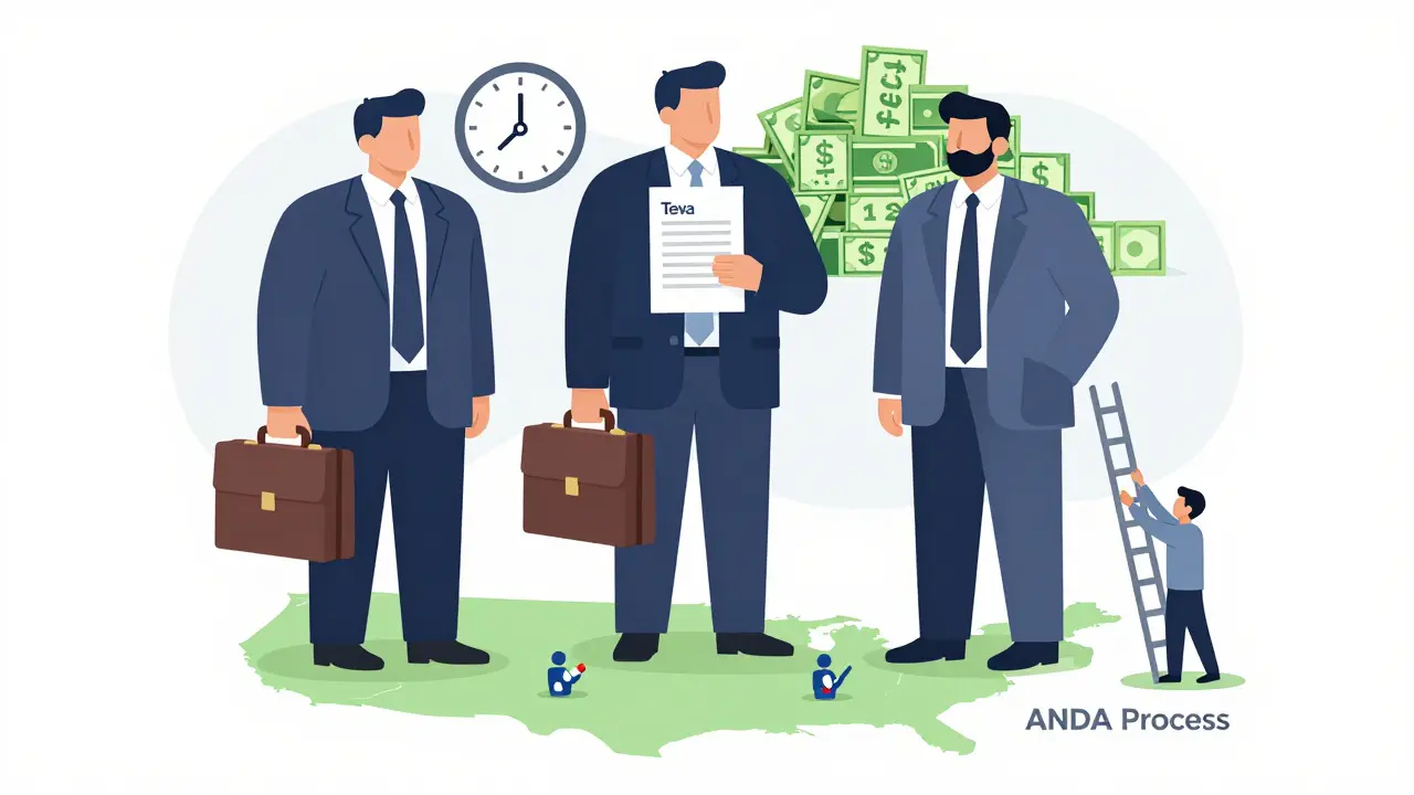 Three large pharmaceutical companies overshadowing small patients and a lone generic maker trying to enter the market.